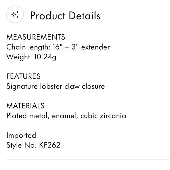 $148 Kate Spade Sweetheart Station Necklace - Picture 5 of 7